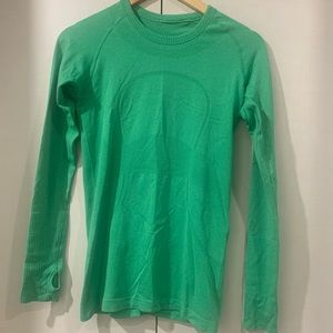 Lululemon Green Scuba Goalie Long Sleeve Swift Top